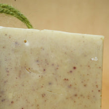 Load image into Gallery viewer, Close-up of Moringa & Garden Greens Soap bar with speckles and natural texture, highlighting its organic ingredients.