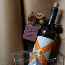 Load image into Gallery viewer, pink soap with figs wine bottle wine glass
