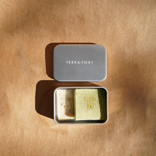 TERRA-TORY Aluminum Travel Soap Case open