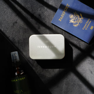 TERRA-TORY Aluminum Travel Soap Case passport omega oil 