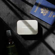 Load image into Gallery viewer, TERRA-TORY Aluminum Travel Soap Case passport omega oil 
